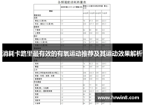消耗卡路里最有效的有氧运动推荐及其运动效果解析